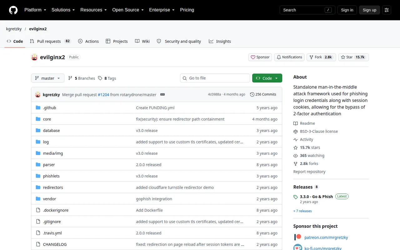 Evilginx GitHub repository