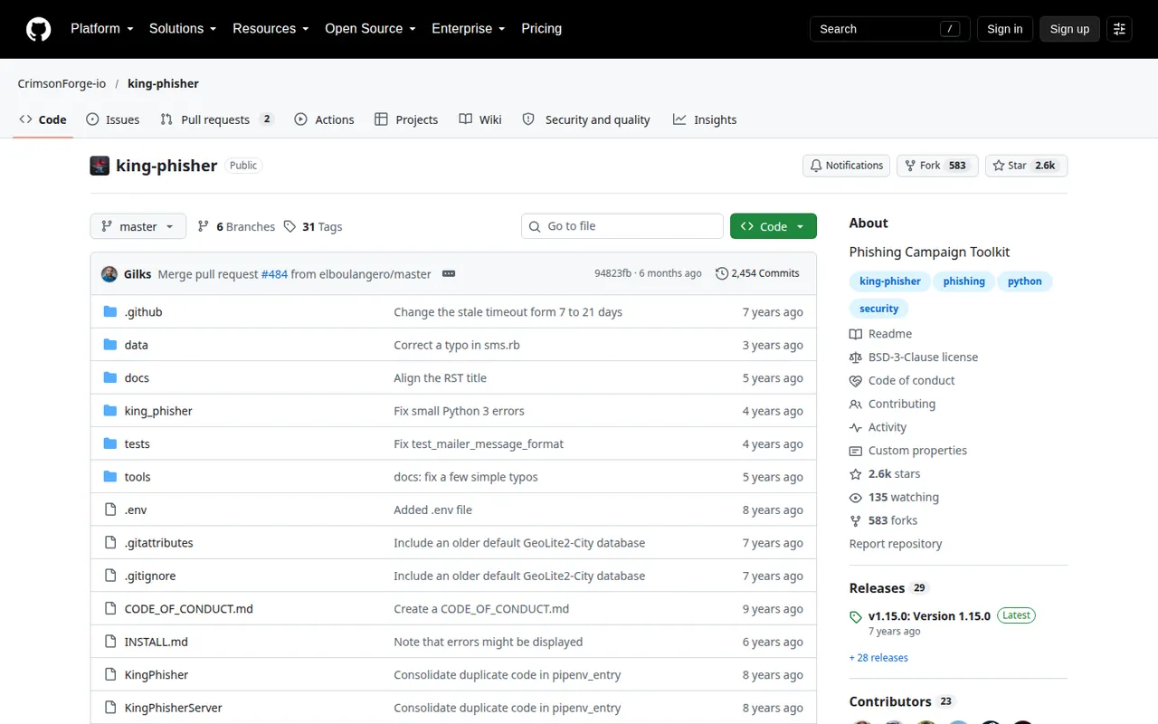 King Phisher GitHub repository