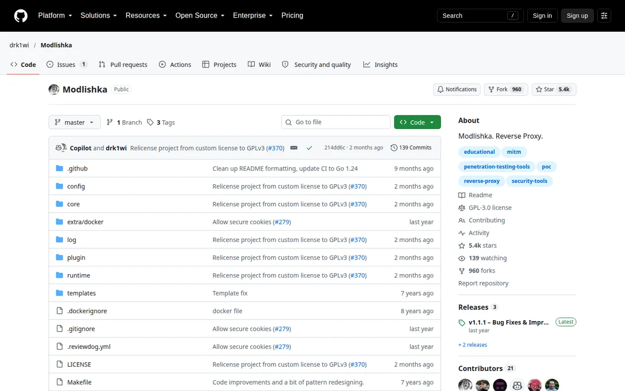 Modlishka GitHub repository