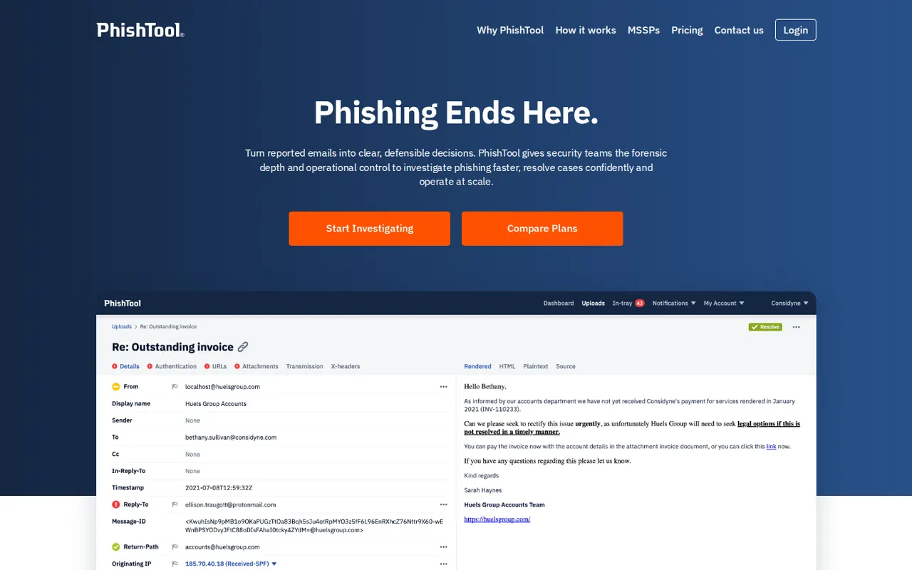 PhishTool homepage
