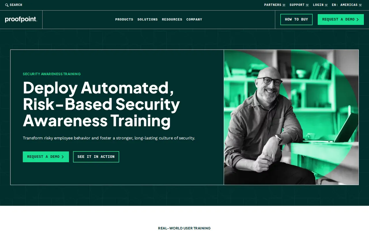 Proofpoint security awareness training product page