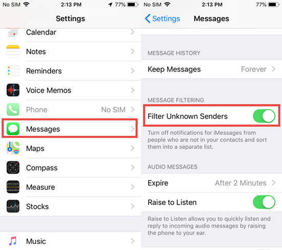 Using Cybersecurity Tools on Mobile Devices - To set up spam filters on your iPhone