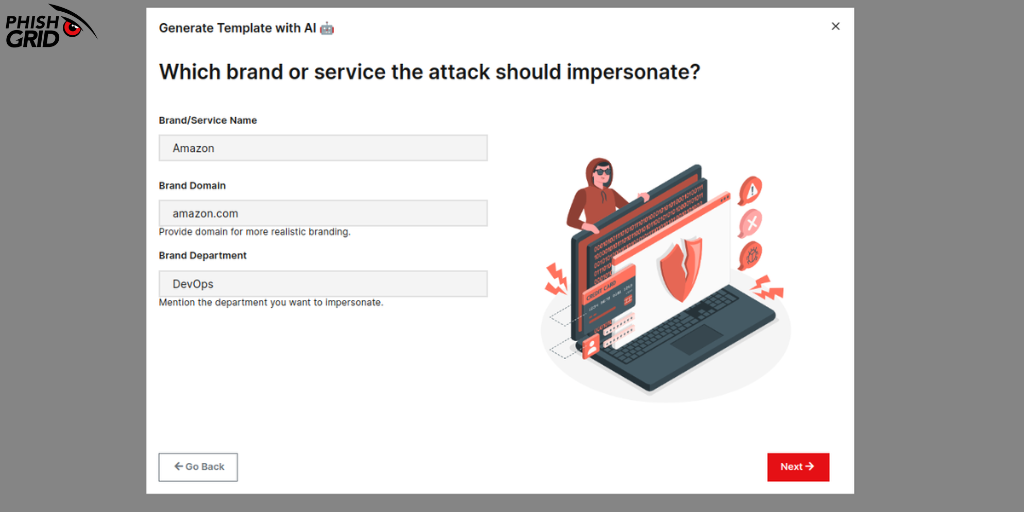 Customizing phishing simulations