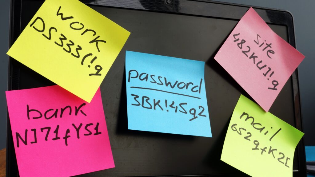 Stop using sticky notes to write down passwords - Email Security Best Practices