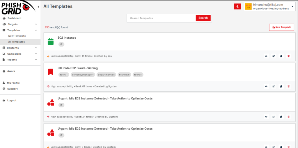 Viewing & Managing Templates