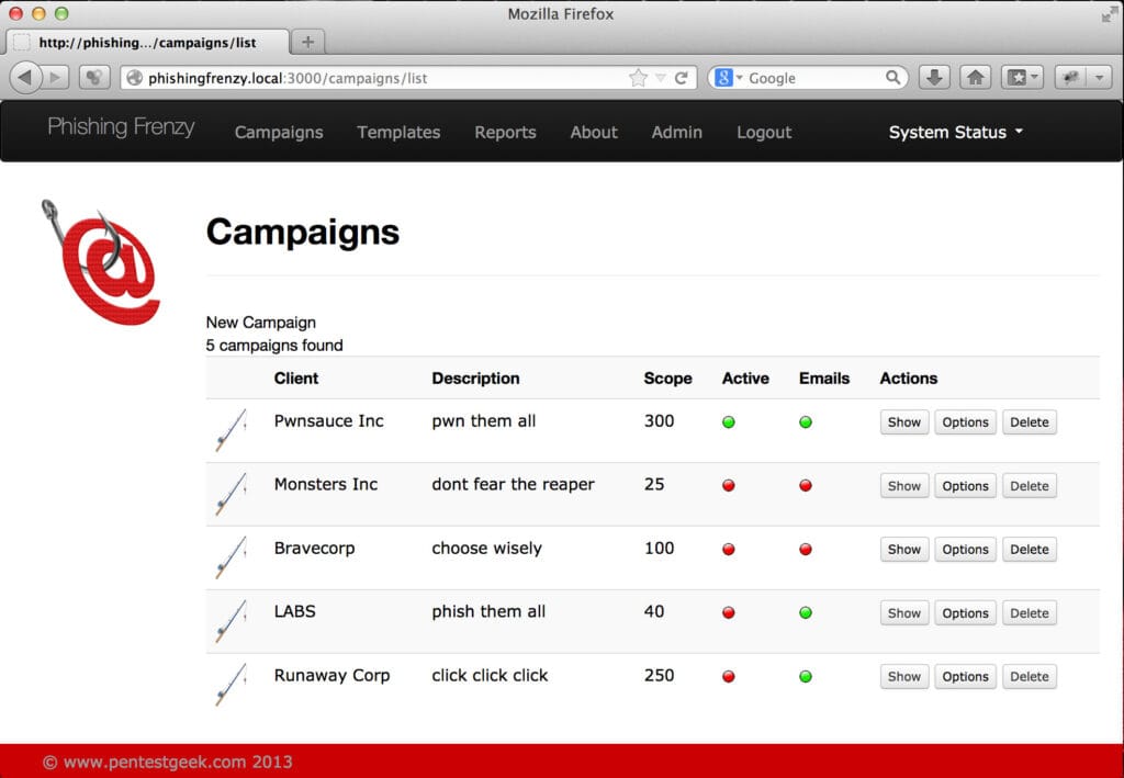 Phishing Frenzy - Best Phishing Tool