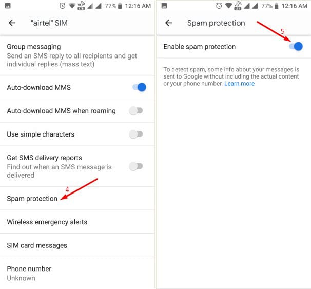Protect Yourself from Smishing and Vishing 2023 5 Using Cybersecurity Tools on Mobile Devices - To set up spam filters on your Android mobile device