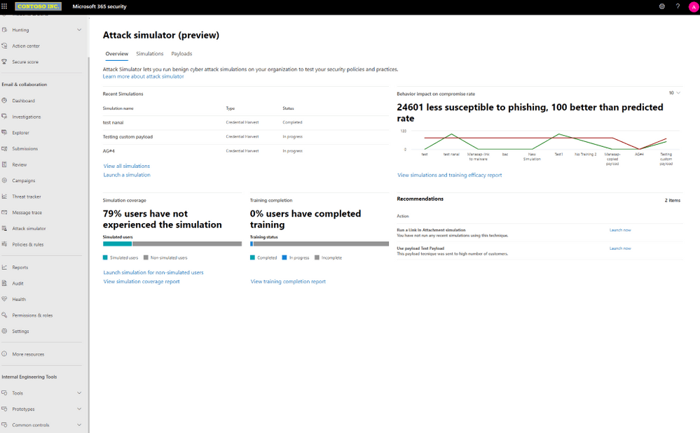 What is Microsoft 365 Defender Phishing Simulation?